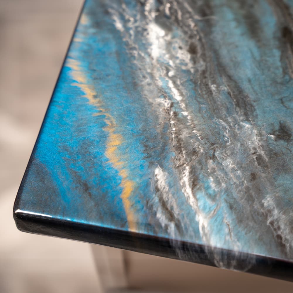 Blue Fractured Granite epoxy countertop