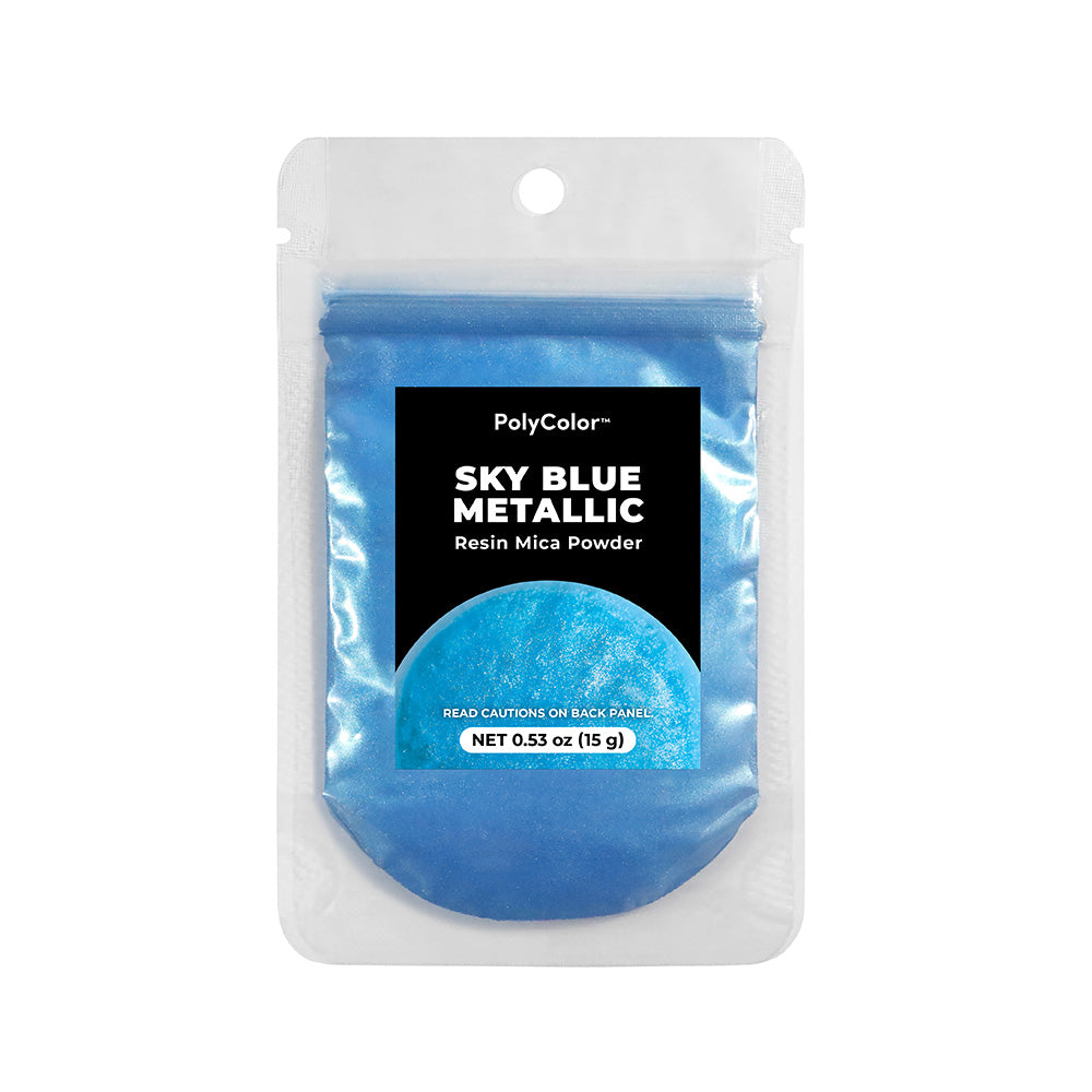 Sky Blue Metallic Resin Dust Powder 15g container
