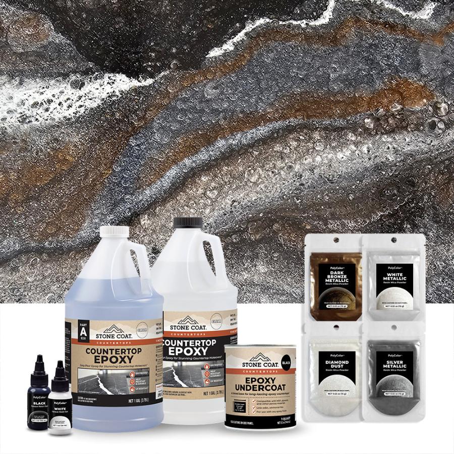 Black exotic marble epoxy kit