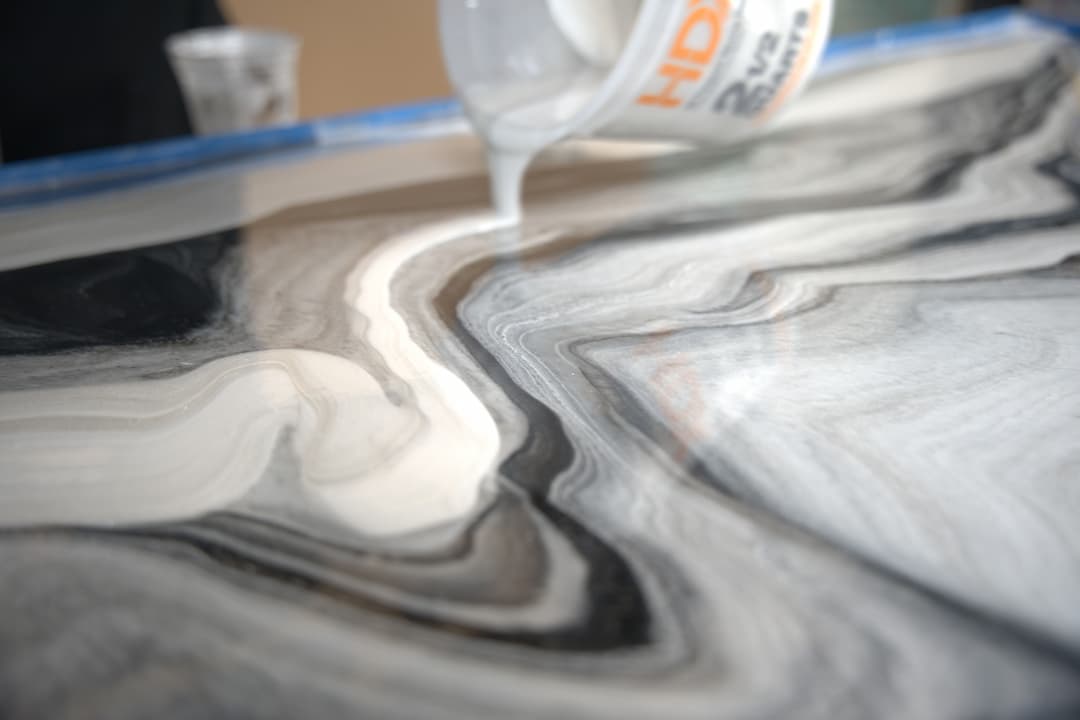 base layer of white epoxy and diamond dust