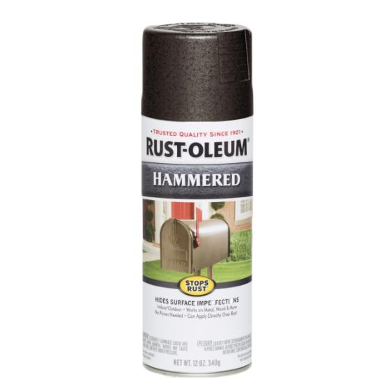 Hammered dark bronze spray paint can
