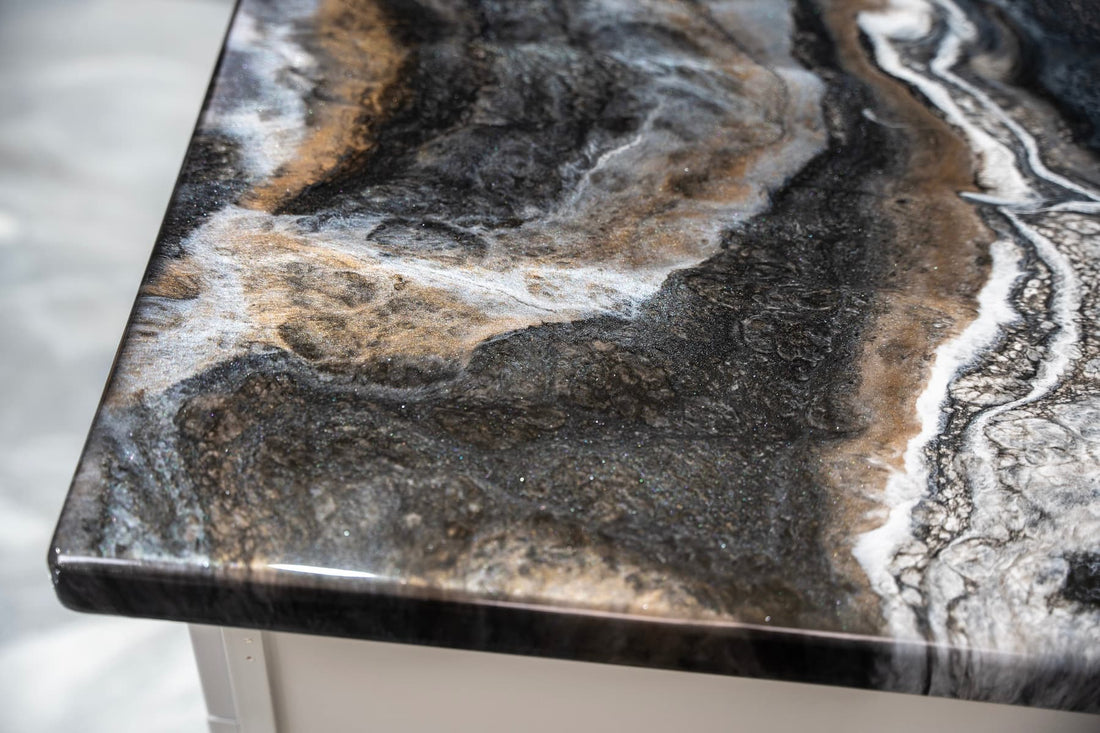 black exotic marble countertop