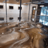 Brown and White Marble Epoxy Floor