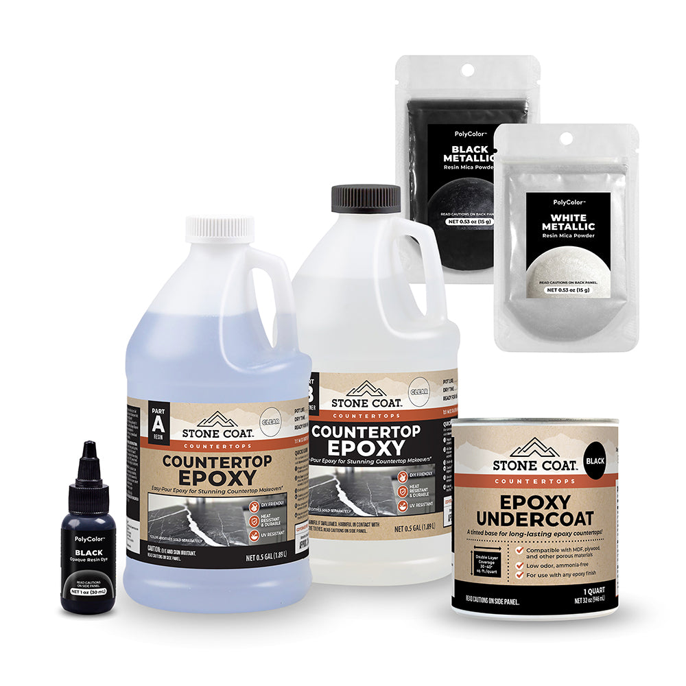 Black Marble Epoxy Countertop Kit