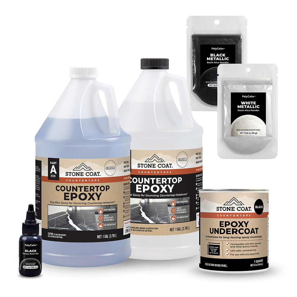 Black Marble Epoxy Countertop Kit