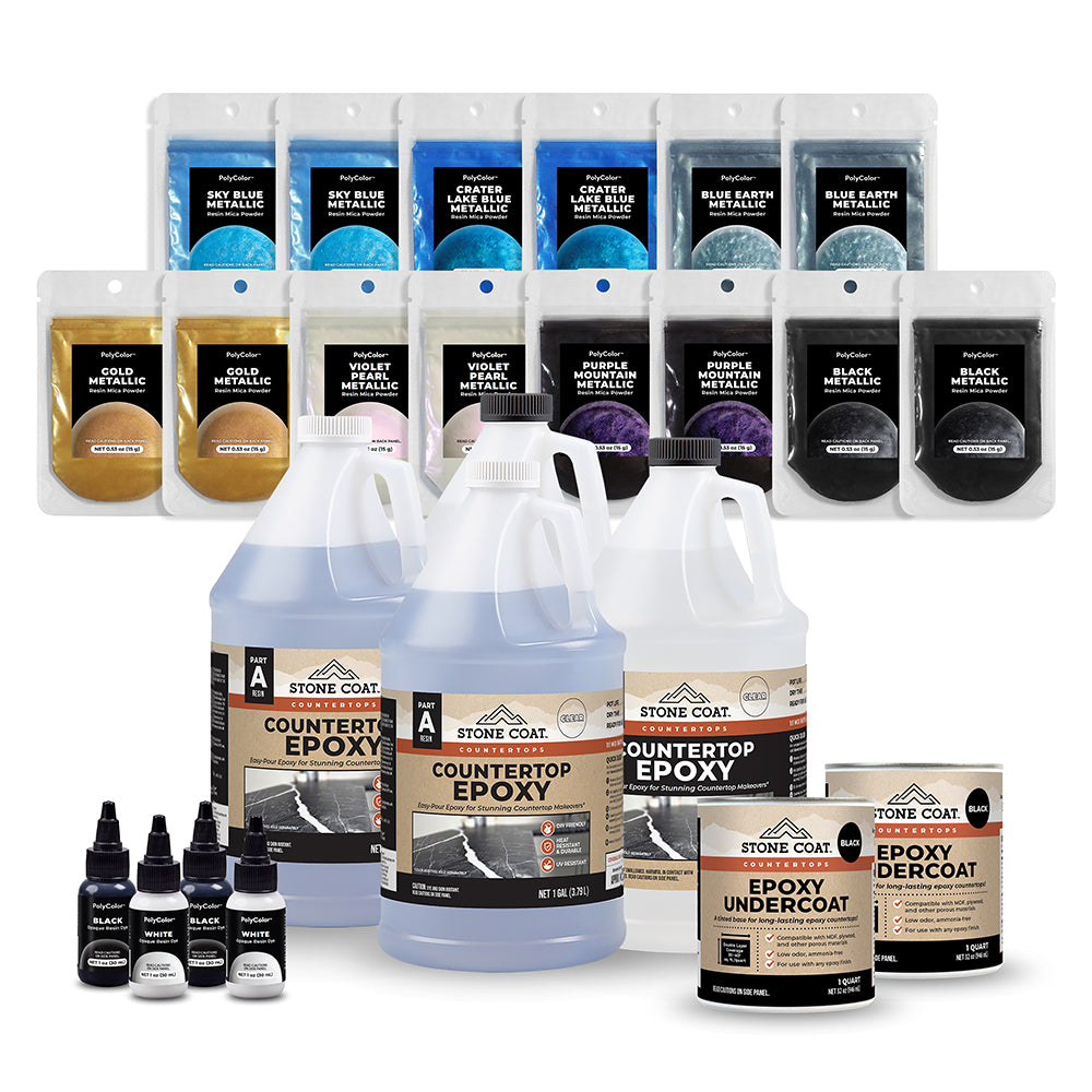 Blue Fractured Granite Epoxy Countertop Kit