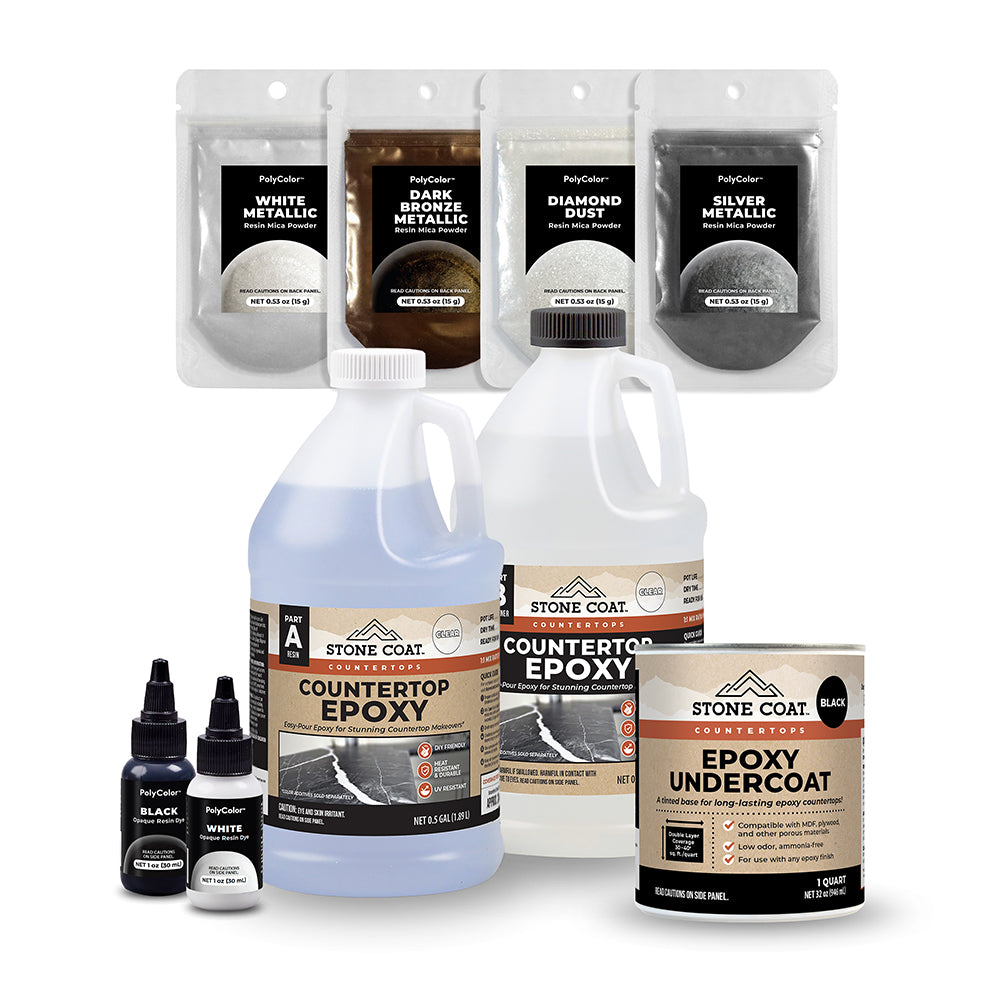 Black Exotic Marble Epoxy Countertop Kit