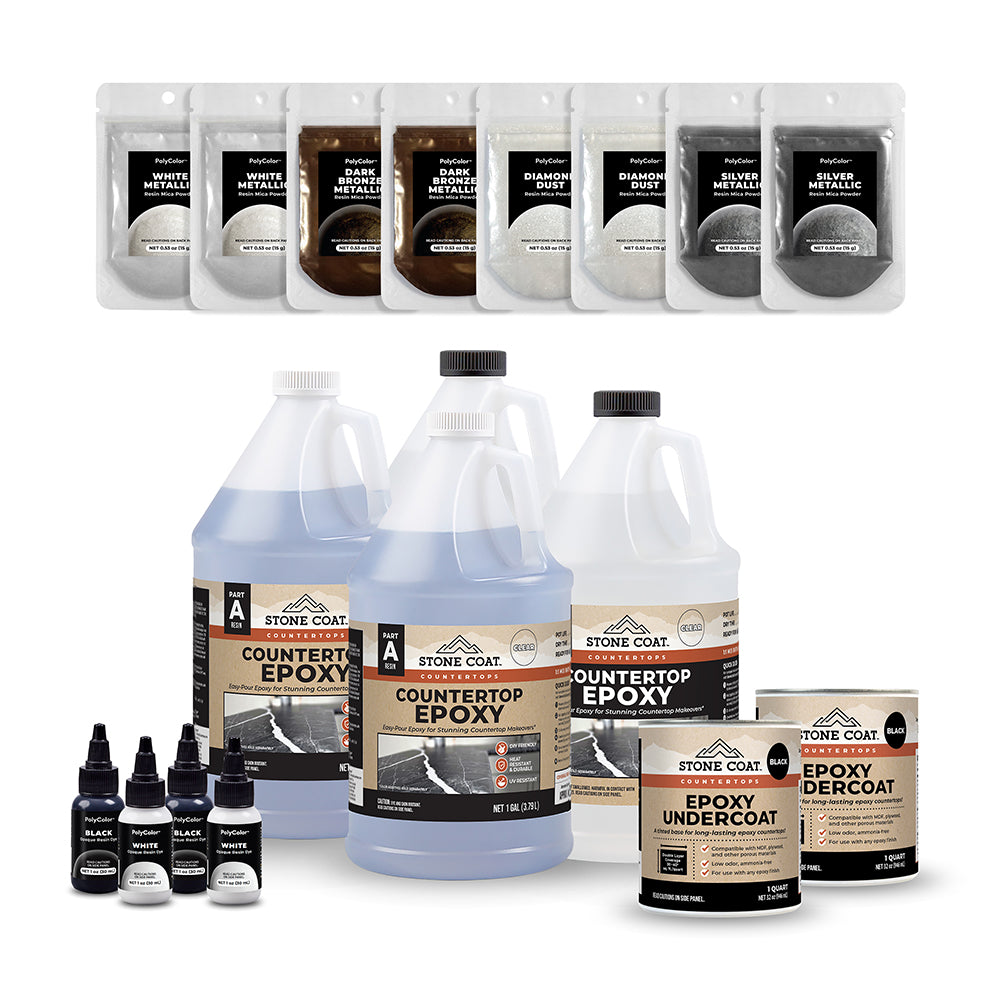 Black Exotic Marble Epoxy Countertop Kit