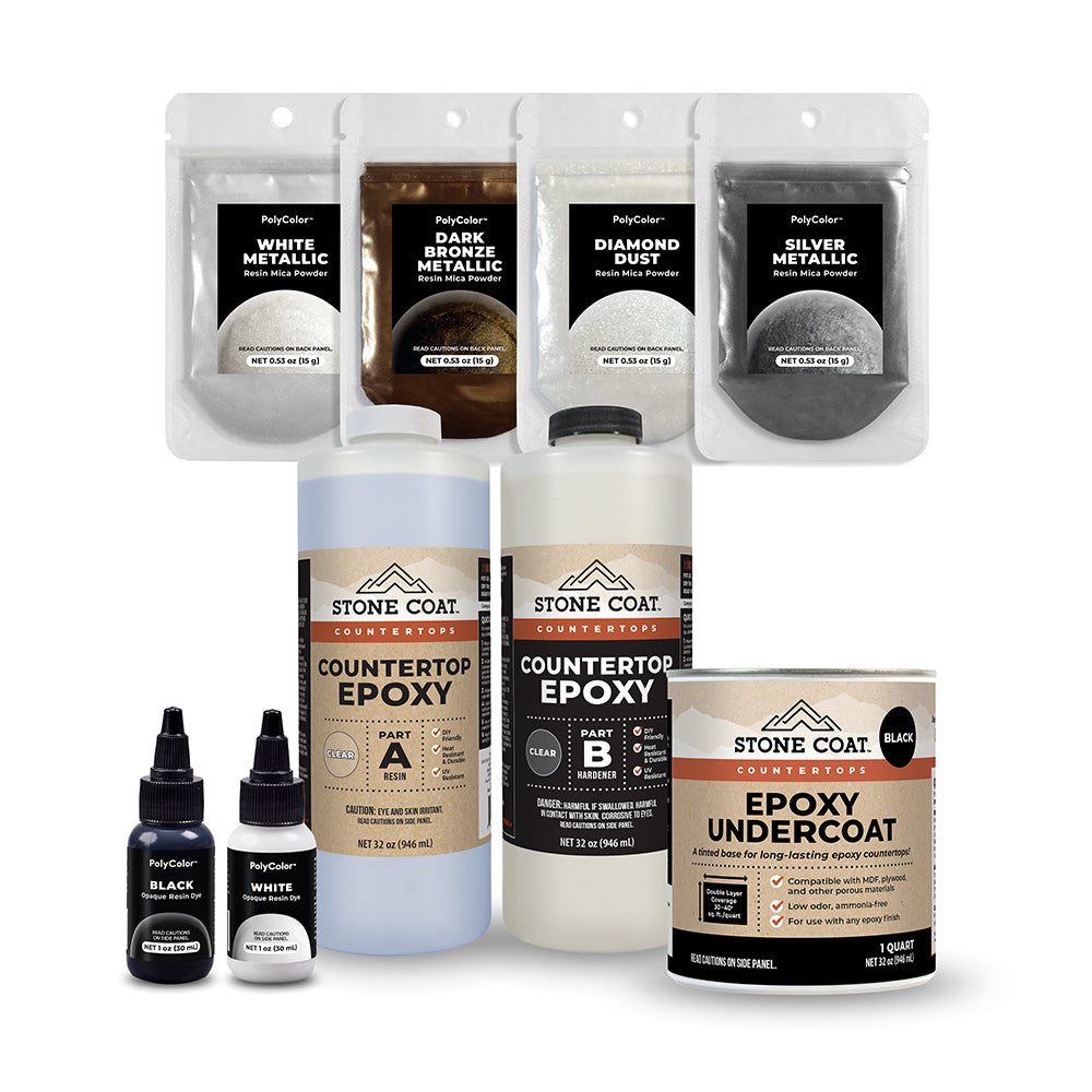 Black Exotic Marble Epoxy Countertop Kit