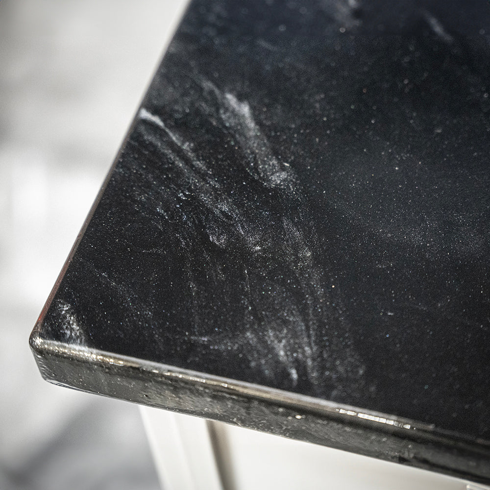 Corner of Black Marble counter top