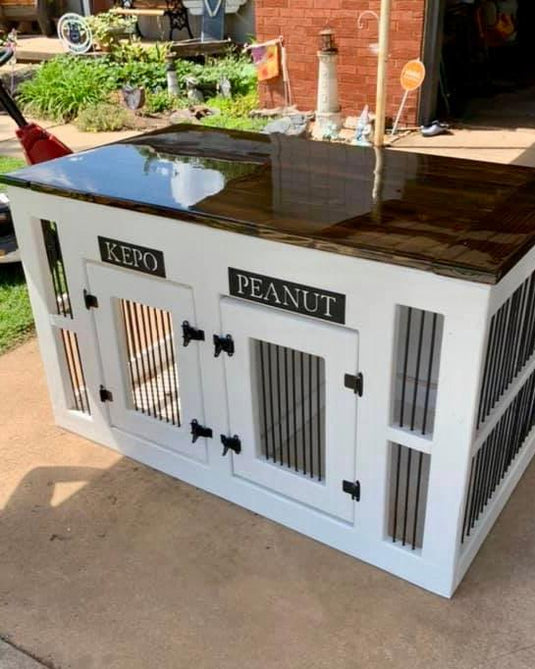 Clear Epoxy top coat on a custom dog cage