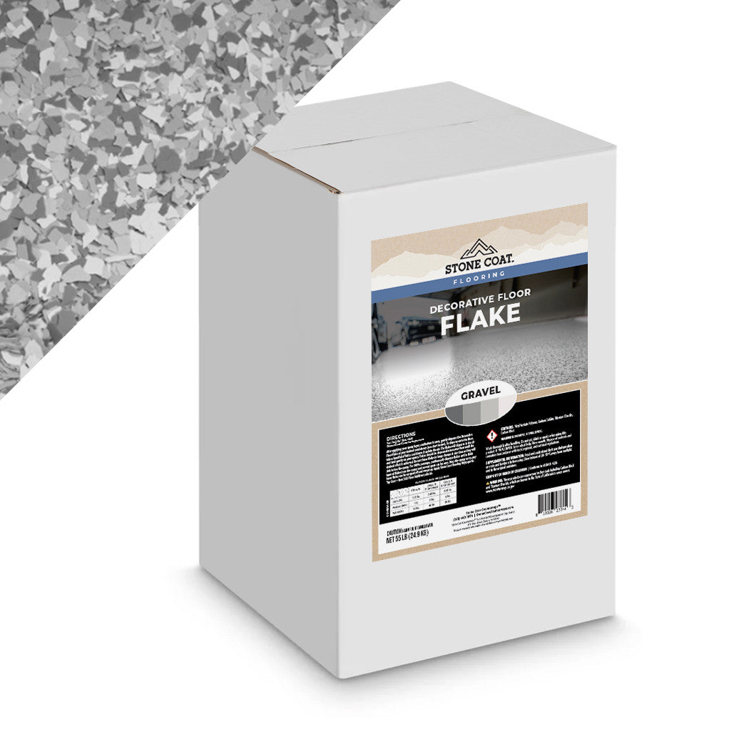 Decorative Floor Flakes 55 LB Our 1/4'' epoxy flakes provide top-of-the-line industrial strength flooring that adds a beautiful touch of color to any room. With five popular custom blends, you'll have optimal flexibility and strength, plus it's incredibly