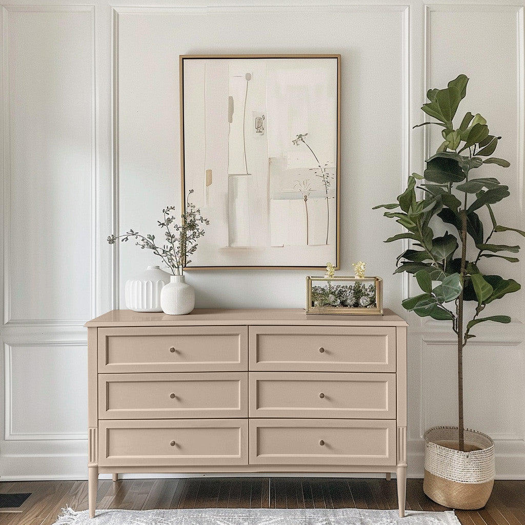 Embrace the warmth of the desert sunrise with Desert Daybreak. This inviting neutral transcends the boundaries of beige, taupe, sand, and khaki. It's a versatile canvas that plays beautifully with bolder accents, never demanding center stage but allowing 