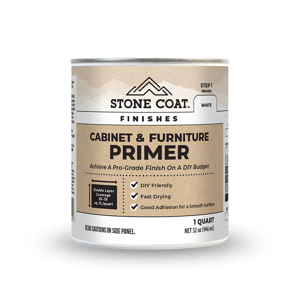 Our bright white Stone Coat Finishes Primer is the perfect foundation for flawless paint color. This high-performance acrylic primer offers exceptional hiding power, blocking stubborn tannins and existing colors from bleeding through. Your chosen paint sh