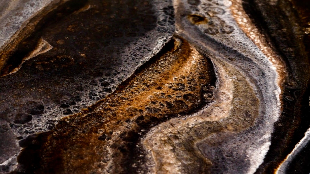 Brown, White and Black marble countertop