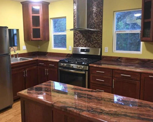 rust colored epoxy countertop