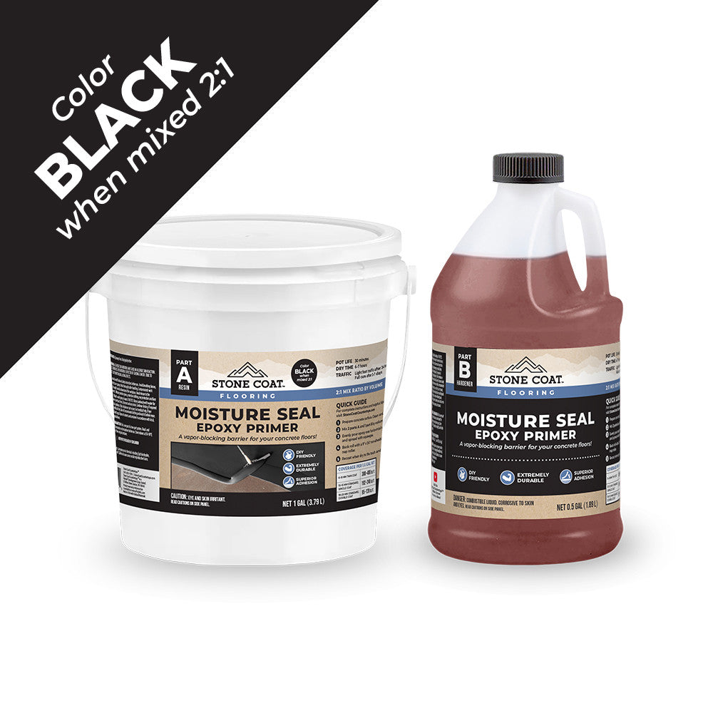 Enhance your concrete floors with Moisture Seal Epoxy Primer! Protect, restore, and make a statement with our revolutionary vapor blocker. Perfect for Garage Epoxy Flake Floors and Metallic Marble Epoxy Floors. Say goodbye to dull, cracked floors and hell