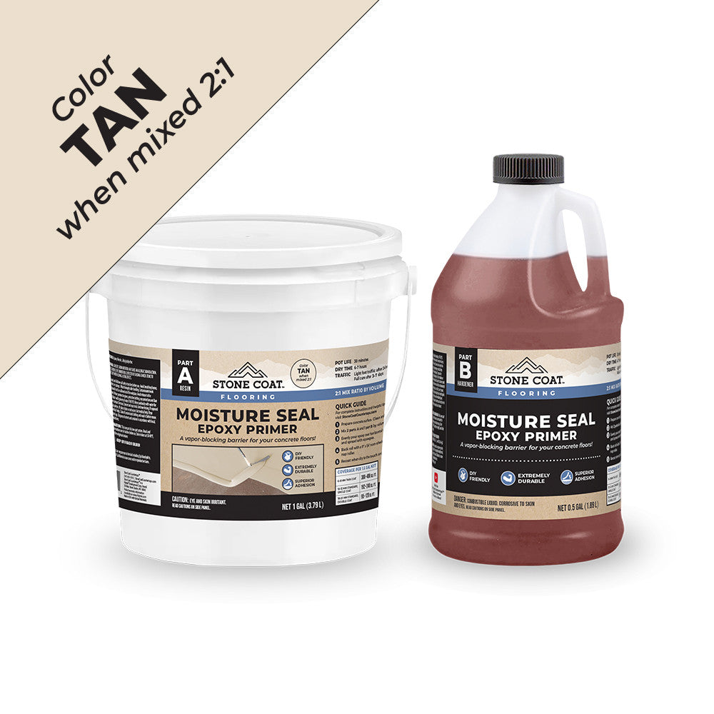 Enhance your concrete floors with Moisture Seal Epoxy Primer! Protect, restore, and make a statement with our revolutionary vapor blocker. Perfect for Garage Epoxy Flake Floors and Metallic Marble Epoxy Floors. Say goodbye to dull, cracked floors and hell