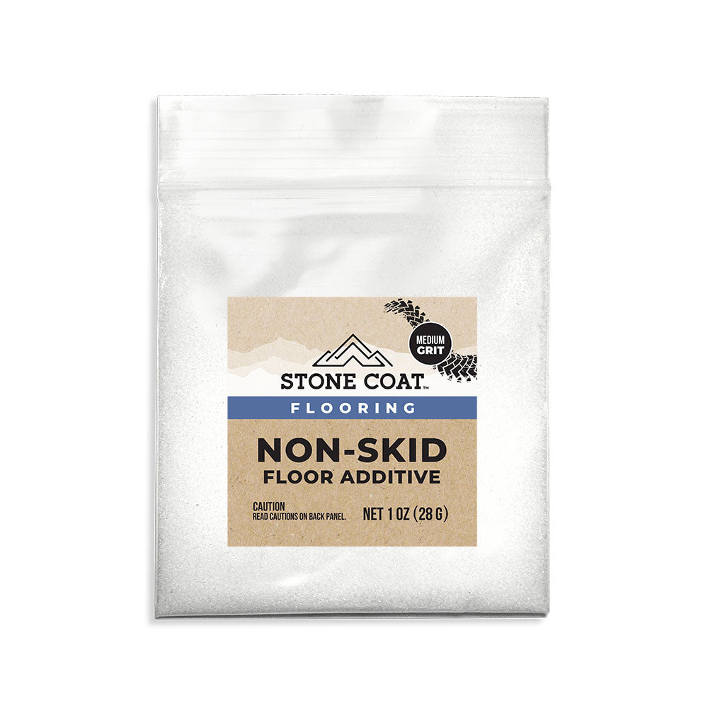 Upgrade your flooring with Stone Coats DIY Flooring Epoxy system. Achieve a durable, anti-slip surface with our Non-Skid Floor Additive and Polyaspartic topcoat. Transform your home with ease and affordability. Get yours today and bring your design dreams