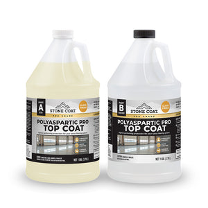 Stone Coat Floors PRO GRADE 2 gallon kit Polyaspartic PRO Top Coat for sealing epoxy garage floors.