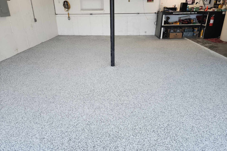 flake epoxy floor diy