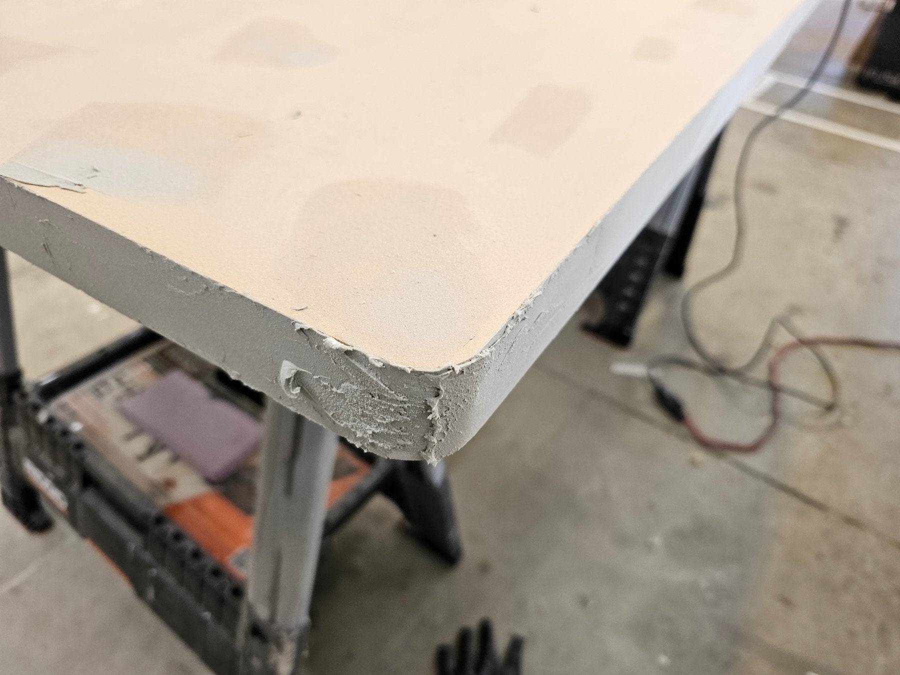 Bondo on edge of MDF