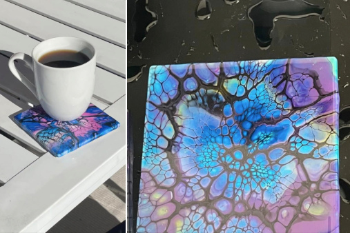 Custom splatter epoxy coasters