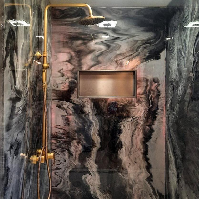 epoxy marble shower