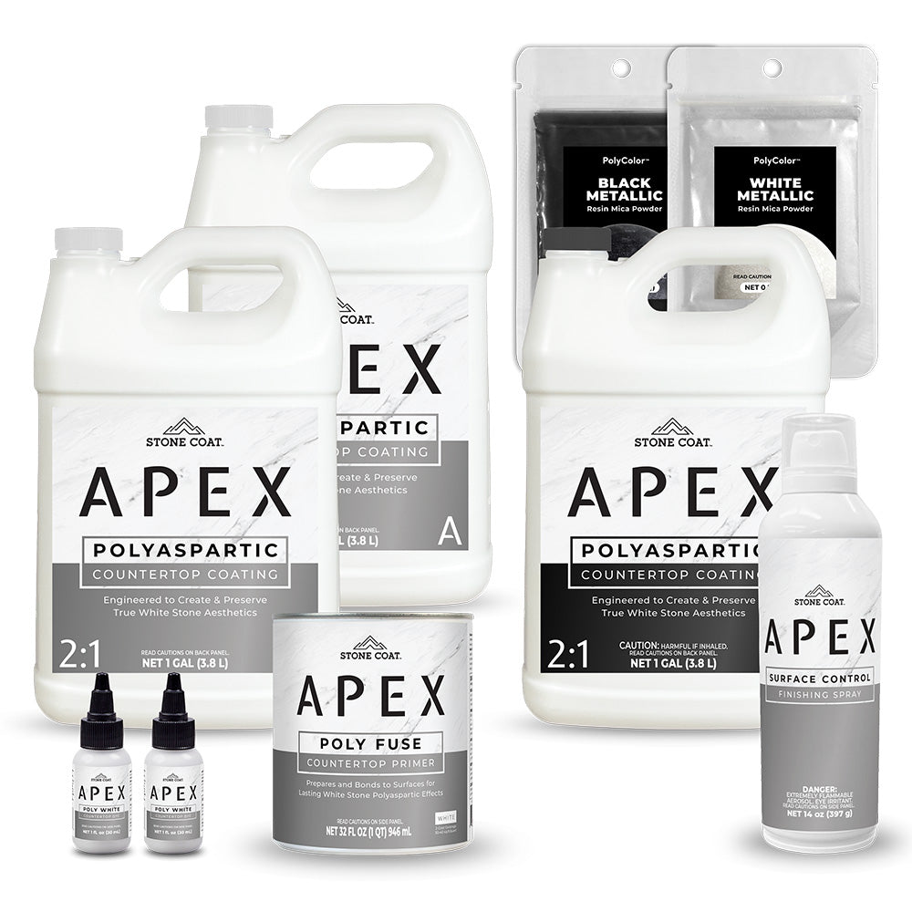40 sq ft carrara marble apex polyaspartic kit