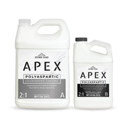 Two bottles of Apex Polyspartic Countertop Coating on a white background