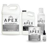Collection of Apex Polyaspartic products on a white background