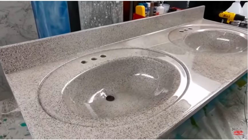 spray granite bathroom sink countertop